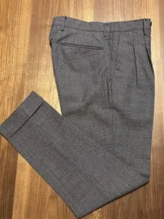 【美品】 PT01 グレー系 グレンチェック柄 スラックス