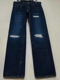 R.J.B アール ジェイビーD002R リペア加工セルビッチデニムパンツ32 
