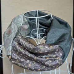 63 着物リメイク　スヌード【大島紬＆絞り】