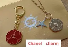 CHANEL ノベルティ チャーム　カメリア　 キーホルダー　&　ネックレス