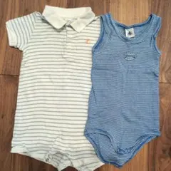 プチバトーロンパース2枚セット 12M 74cm