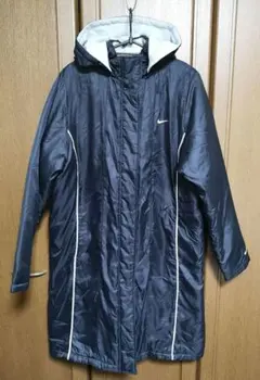 NIKE フード付き　ベンチコート 黒　レディース　Lサイズ