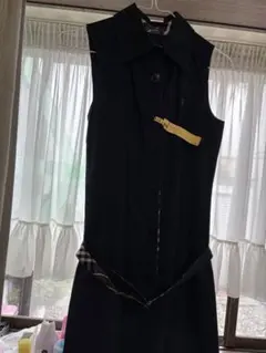 Burberry BURBERRY ノースリーブ シャツワンピース ネイビーのサムネイル