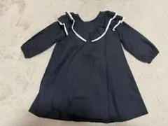 即日発送！フリル付き ワンピース 長そで　黒