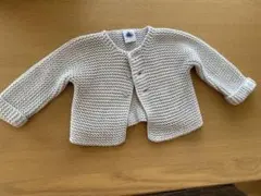 プチバトー コットン ベビーカーディガン