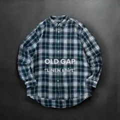 OLD GAP LINEN shirt L/S リネン チェック シャツ 古着