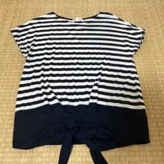 ボーダー柄 半袖Tシャツ ホワイト ネイビーのサムネイル