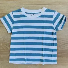 無印良品 ボーダーTシャツ ブルー 90のサムネイル