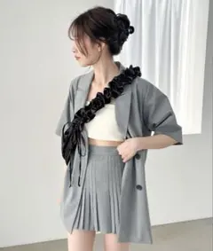 Heather ストライププリーツミニスカート 119546