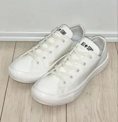 23cm 良品 CONVERSE ALLSTAR OX 防水 撥水 レザー 白