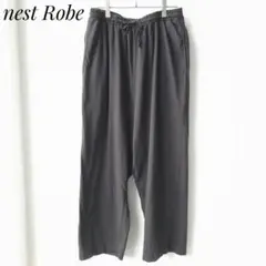 vlas blomme ワークリネンサルエルパンツ ブラック チャコール - メルカリ