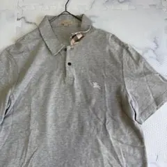 ✨BURBERRY BRIT半袖ポロシャツ　グレーXL ノバチェックtk47のサムネイル