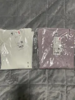 UNIQLO リブタンクトップ Sサイズ 2枚セット オフホワイト ピンク