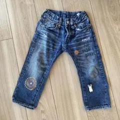 デニム＆ダンガリー 刺繍入りデニムパンツ 100cm