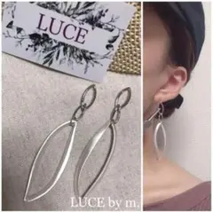 158 再販 リーフ チェーン フープ リング シルバー ピアス イヤリングのサムネイル