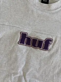 huf マダラグレー刺繍ロゴ 厚手Tシャツ L霜降り