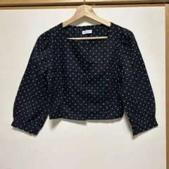 earth music&ecology ドット柄　七部ブラウス