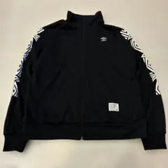 00s 美品 UMBRO トラックジャケット 袖ラインロゴ ブラック スポーツ