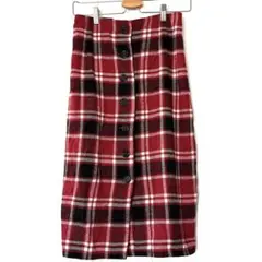 チェック柄　ロングタイトスカート【L】