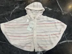 【新品タグ付】ジェラートピケ ベビーポンチョ 80-90cmピンク ボーダー