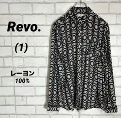 レーヨン100% Revo. 総柄　長袖シャツ　春夏　ヴィンテージ　USEDのサムネイル