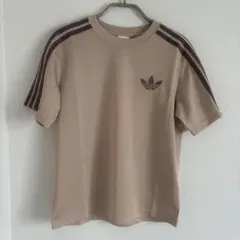 adidas ベージュ 半袖Tシャツ XSトレフォイルロゴ