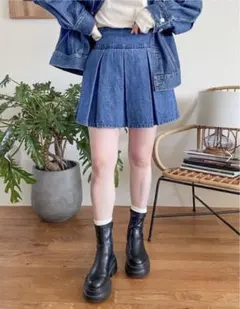 ローリーズファーム　デニムスカート　プリーツスカート