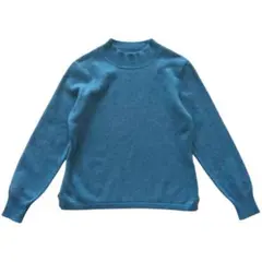 カシミヤ100% ハイネックニット ブルー シンプル 上質
