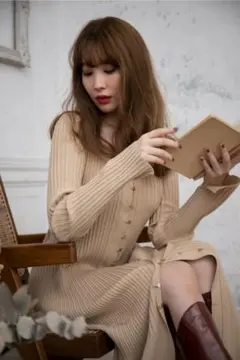 【最終価格】Ribbed-knit Long Cardigan