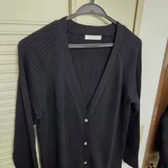 ローリーズファーム ニット ロングカーディガン 黒 厚手 LOWRYS FARM