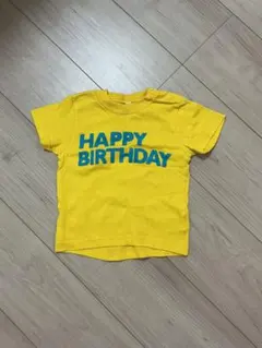 HAPPY BIRTHDAY イエロー 半袖Tシャツ ベビー