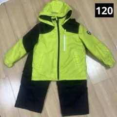 子ども用スキーウェア 120 上下　蛍光イエロー/黒