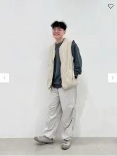 GU　ヒートパデッドキルティングベストSW　ベージュ　M