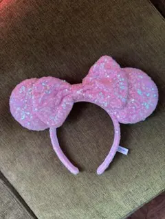 ディズニーカチューシャ/ミニー/オーロラピンクスパンコール