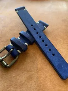時計バンド　レザーベルト　ブルー　18㎜　20㎜　24㎜等　MARGOT