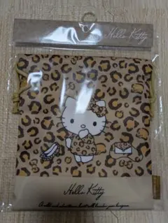 Hello Kitty ヒョウ柄巾着ポーチ