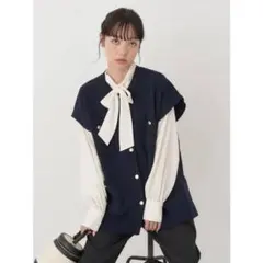 ★アースミュージックエコロジー★ニットベスト美品F