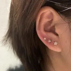 540★星 スター ボディピアス ストレートバーベル片耳