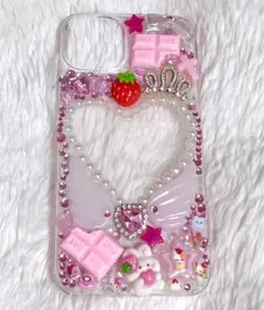 iPhone13 ケース デコ 量産型 地雷 平成女児 ハンドメイド ピンク