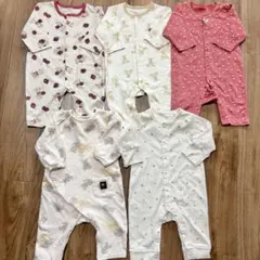 80 カバーオール　冬用　長袖　女の子　アウター　ベビー　ロンパース　西松屋