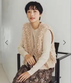 studio CLIP スタディオクリップ 2ゲージフリンジベスト ベージュ