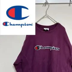 【ロゴ刺繍】Champion 紫　スウェット M REVERSE WEAVE