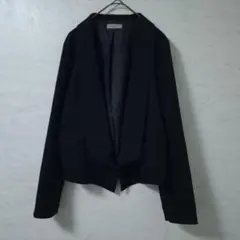 美品 ケービーエフ フロントホック ノーカラージャケット ブラック