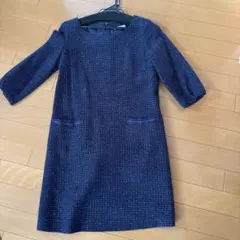 NATURAL BEAUTY BASIC ネイビー ワンピース 七分袖