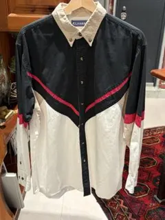 カラー ブロック コットンシャツ