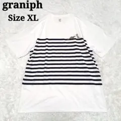 graniph グラニフ カワウソ ボーダー 刺繍 Tシャツ ホワイトのサムネイル