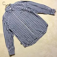 ベアサーフボード ギンガムチェック 長袖シャツ ブルー系 メンズ トップス M