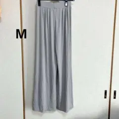 ガウチョパンツ 【M】 プリーツタイプ グレー 軽やか 動きやすい