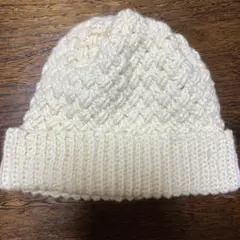 アイボリー ニット帽
