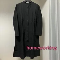 homeworking シャツワンピース　羽織り　コートワンピース